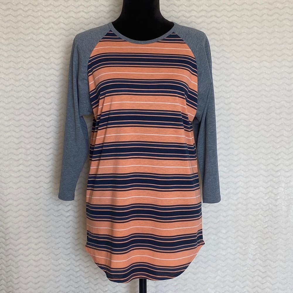 EUC Lularoe Randy Striped 3/4 Sleeve Shirt - XL